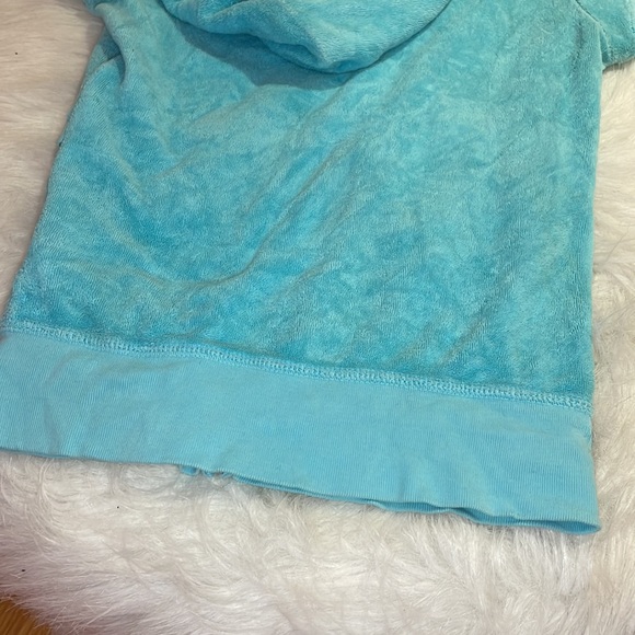 Juicy Couture Turquoise Blue Terry Top Short Sleeve P Vintage - Picture 8 of 10